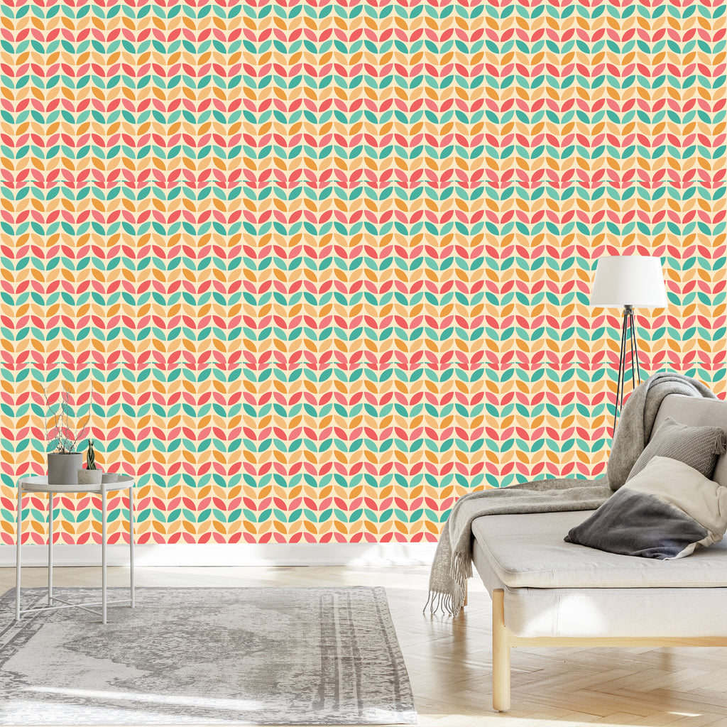 Tapeta Kolorowe Liście W Stylu Retro