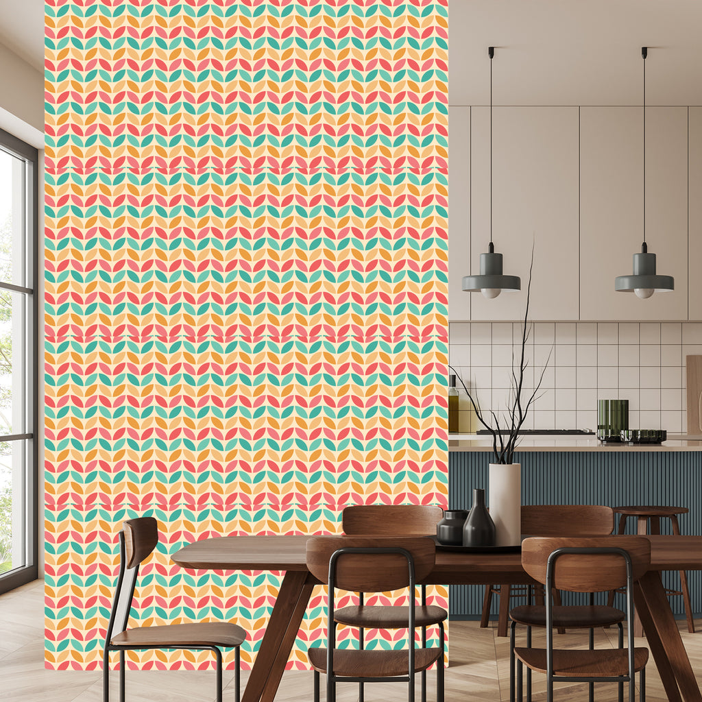 Tapeta Kolorowe Liście W Stylu Retro