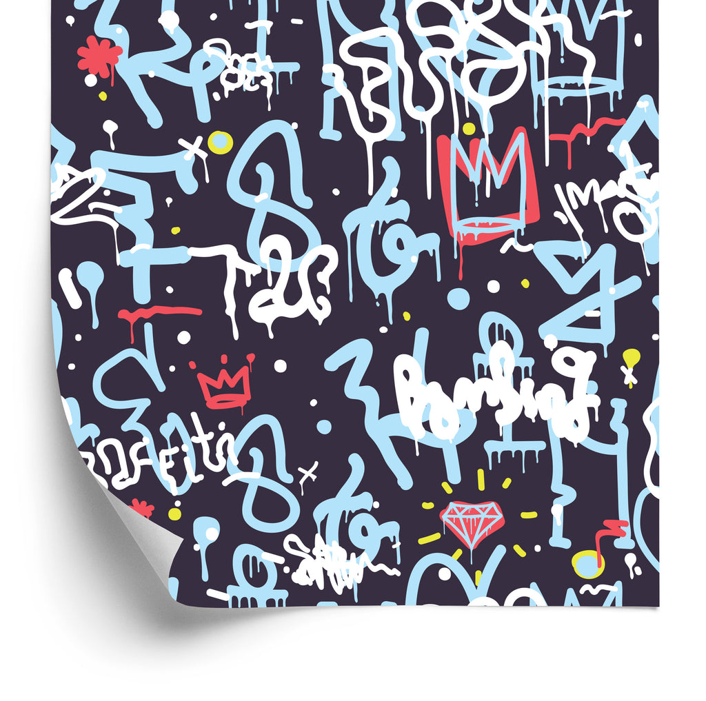 Tapeta Graffiti Z Diamentami