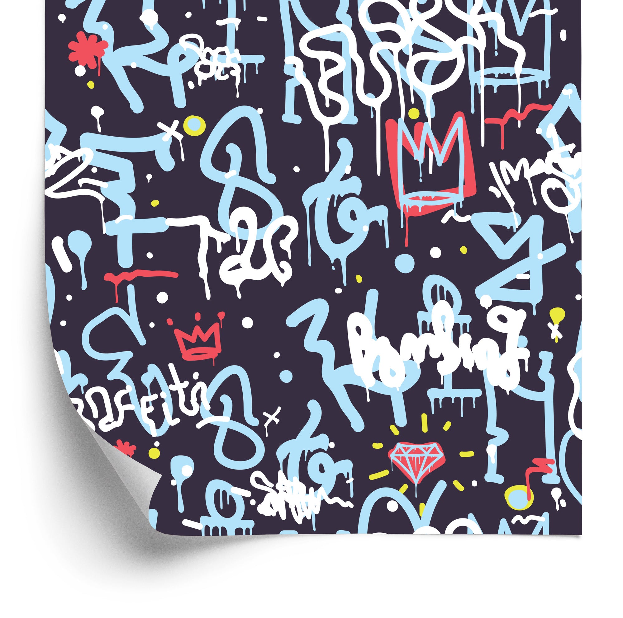 Tapeta Graffiti Z Diamentami