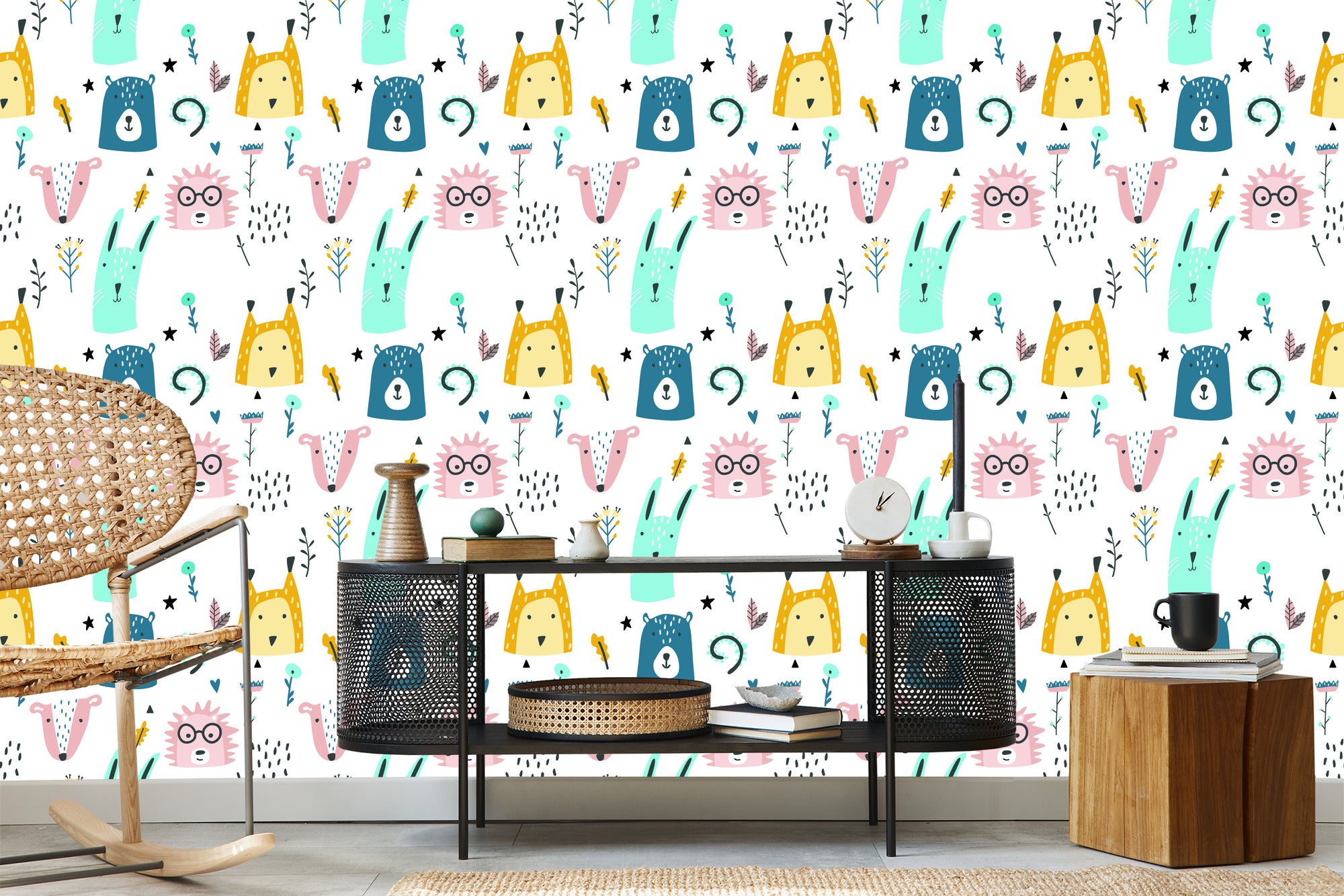 Tapeta Dla Dzieci - Leśne Zwierzątka