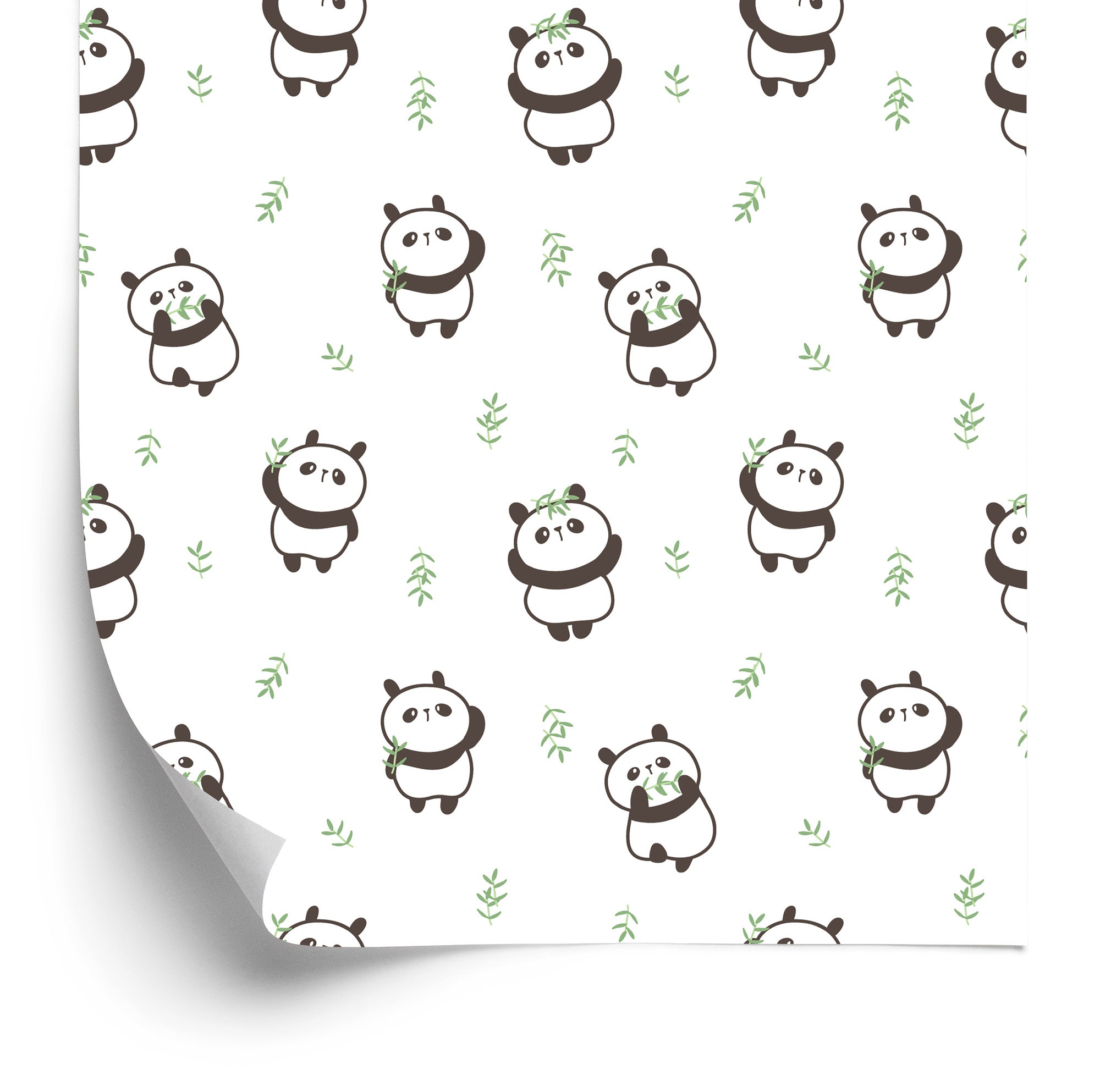 Tapeta Pandy Z Liśćmi W Tle