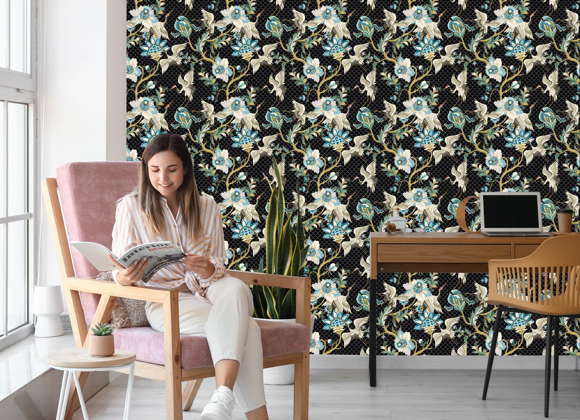 Tapeta – Żurawie I Drzewa