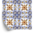 Tapeta Do Jadalni, Mozaika Imitacja Płytek Kwiaty