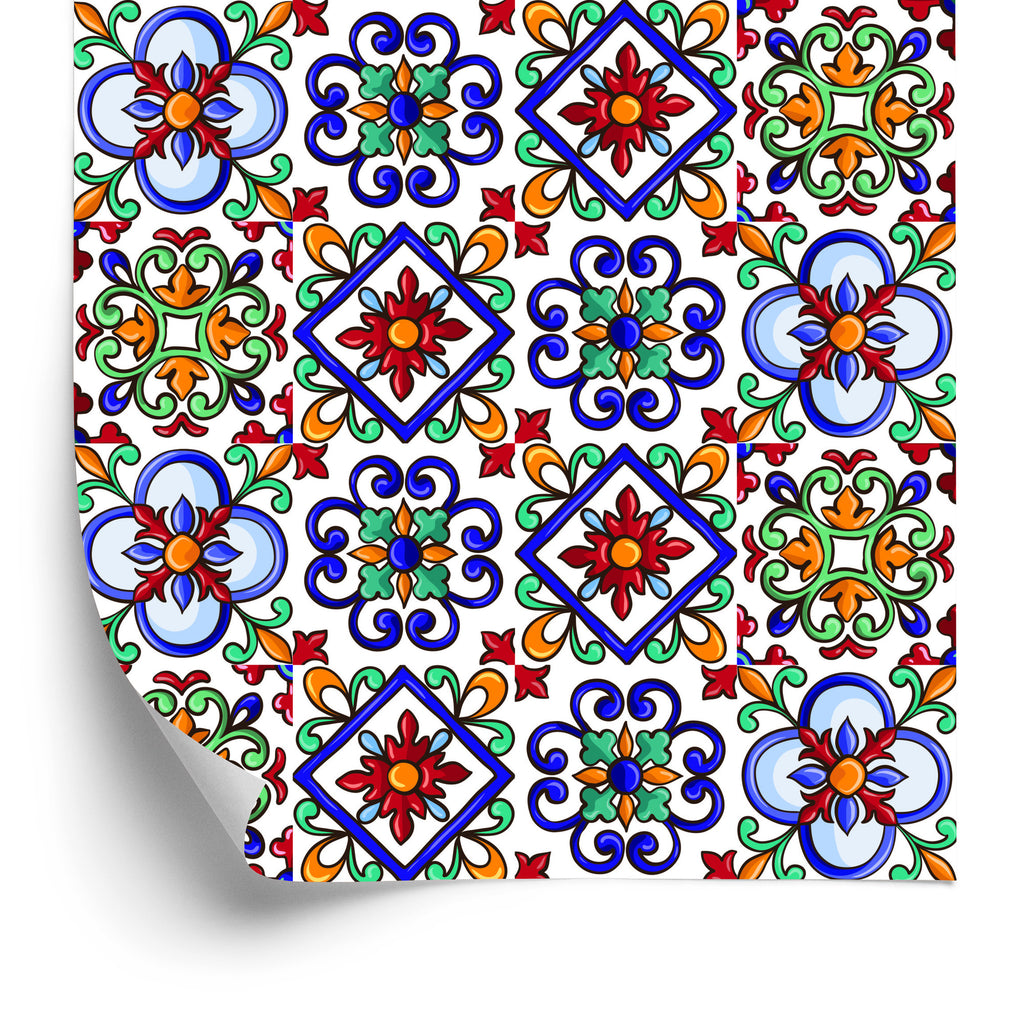 Tapeta Do Kuchni, Jadalni Kolorowa Mozaika, Wzory