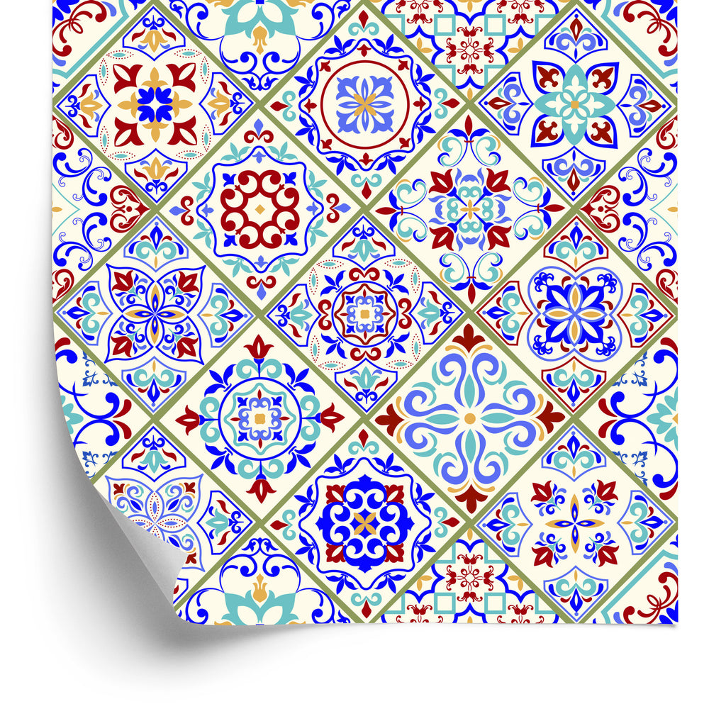 Tapeta Kafelki, Kolorowa Mozaika, Jadalnia