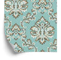 Tapeta Turkusowa - Ornament W Stylu Barokowym