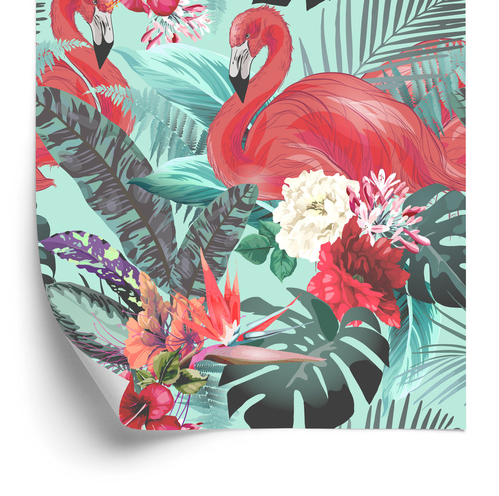 Tapeta Flamingi, Kwiaty, Natura, Do Salonu