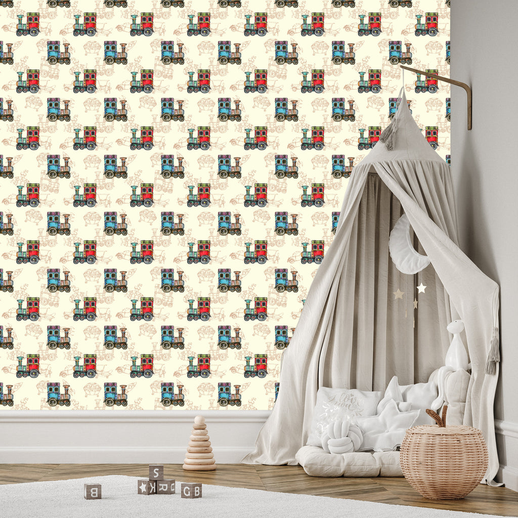 Tapeta Zabawkowe Parowozy Vintage
