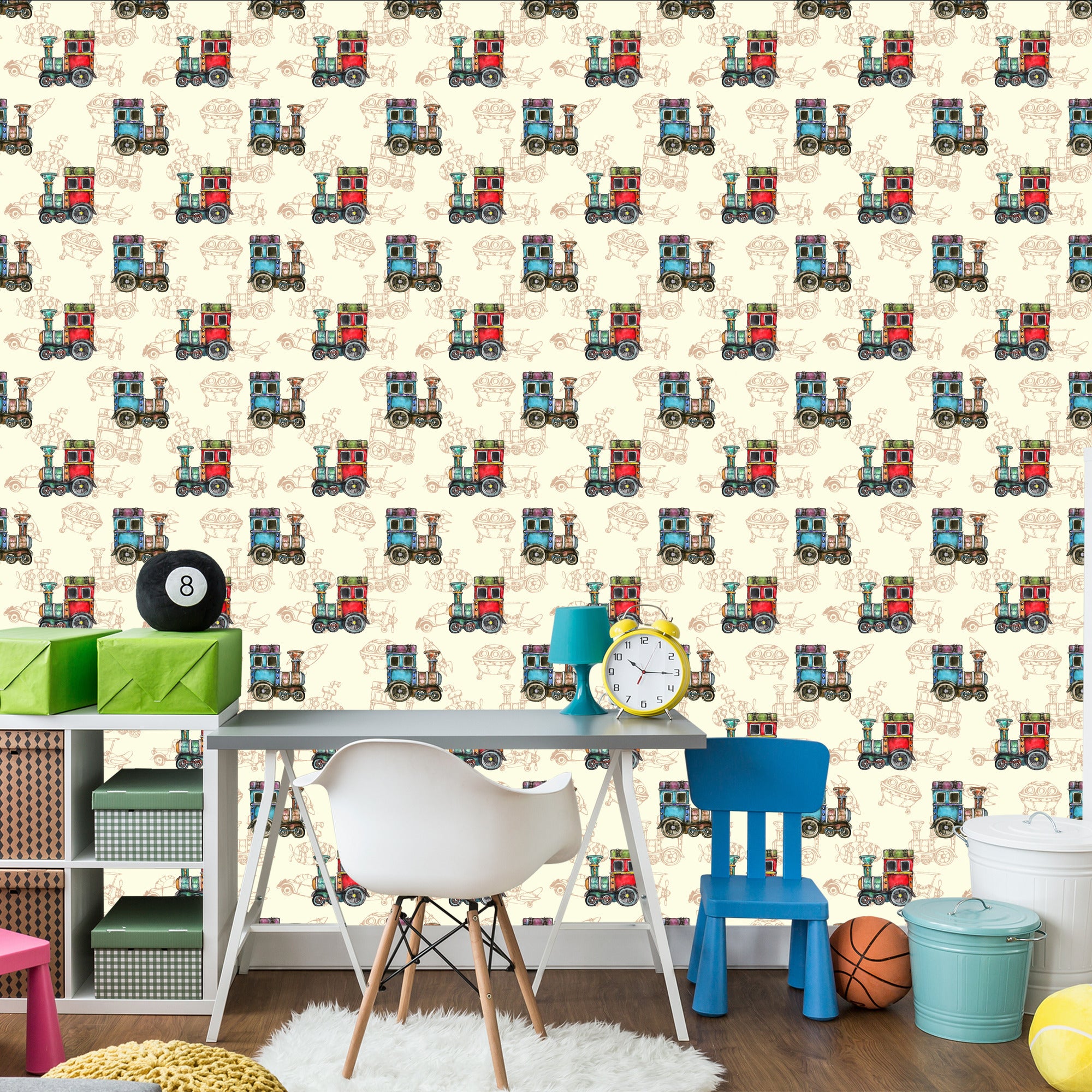 Tapeta Zabawkowe Parowozy Vintage