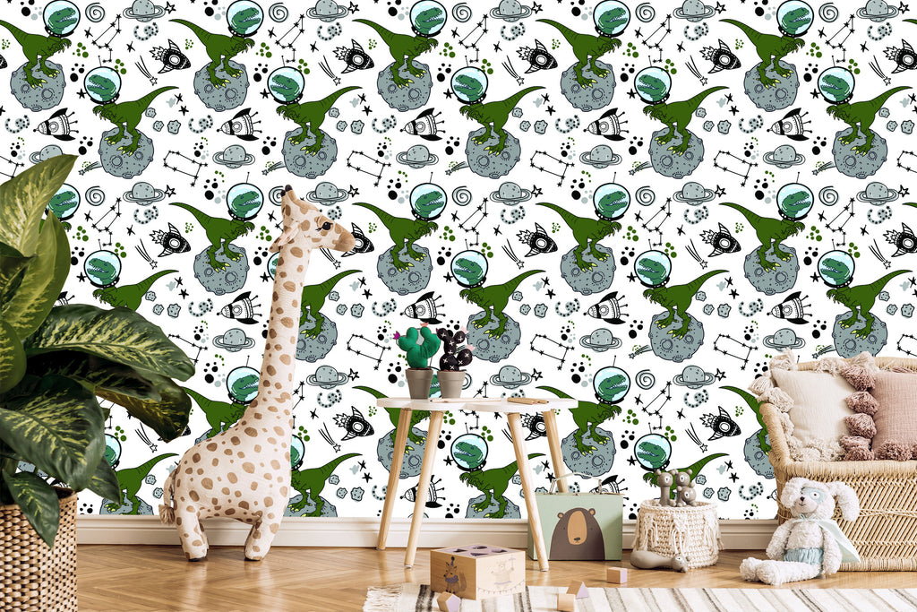Tapeta Do Pokoju Dziecka, Dinozaury Kosmos Gwiazdy