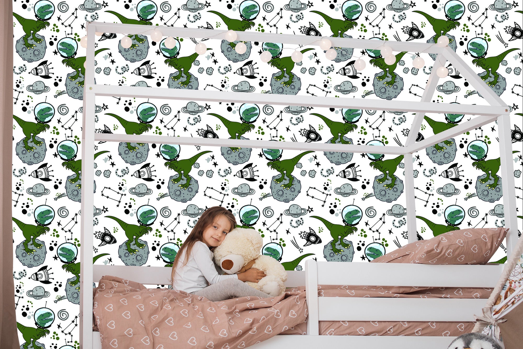 Tapeta Do Pokoju Dziecka, Dinozaury Kosmos Gwiazdy