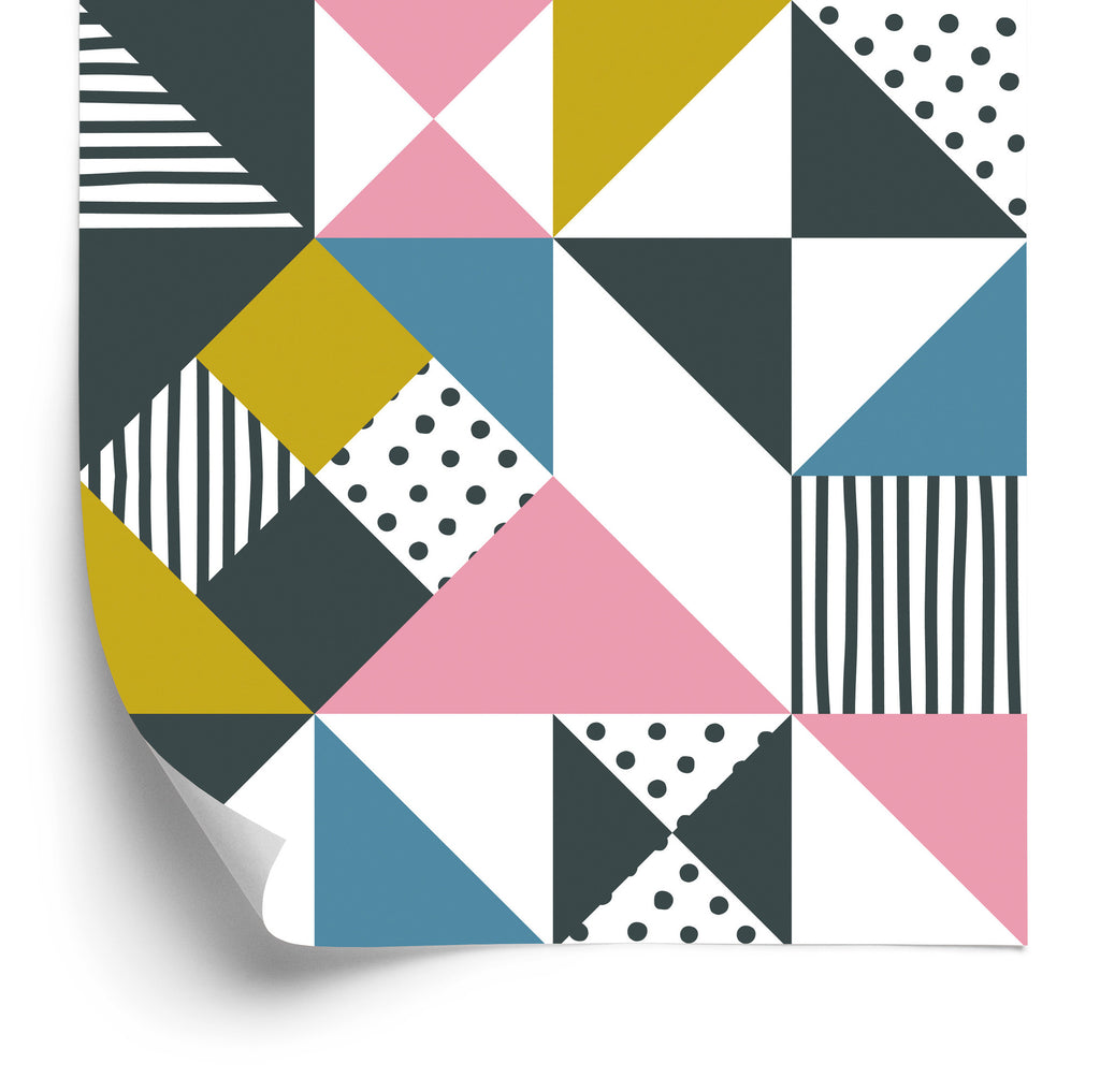 Tapeta Geometryczna - Kolorowe Trójkąty