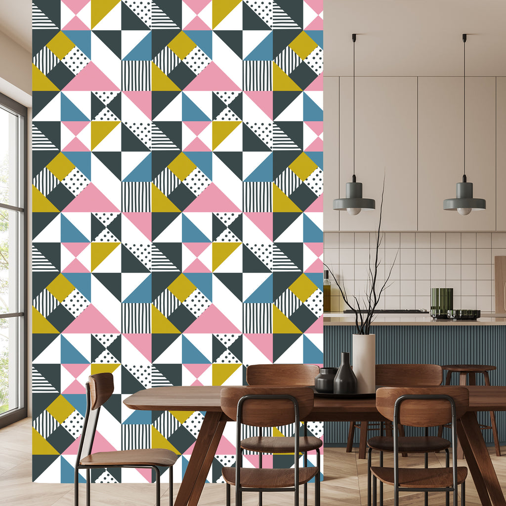 Tapeta Geometryczna - Kolorowe Trójkąty