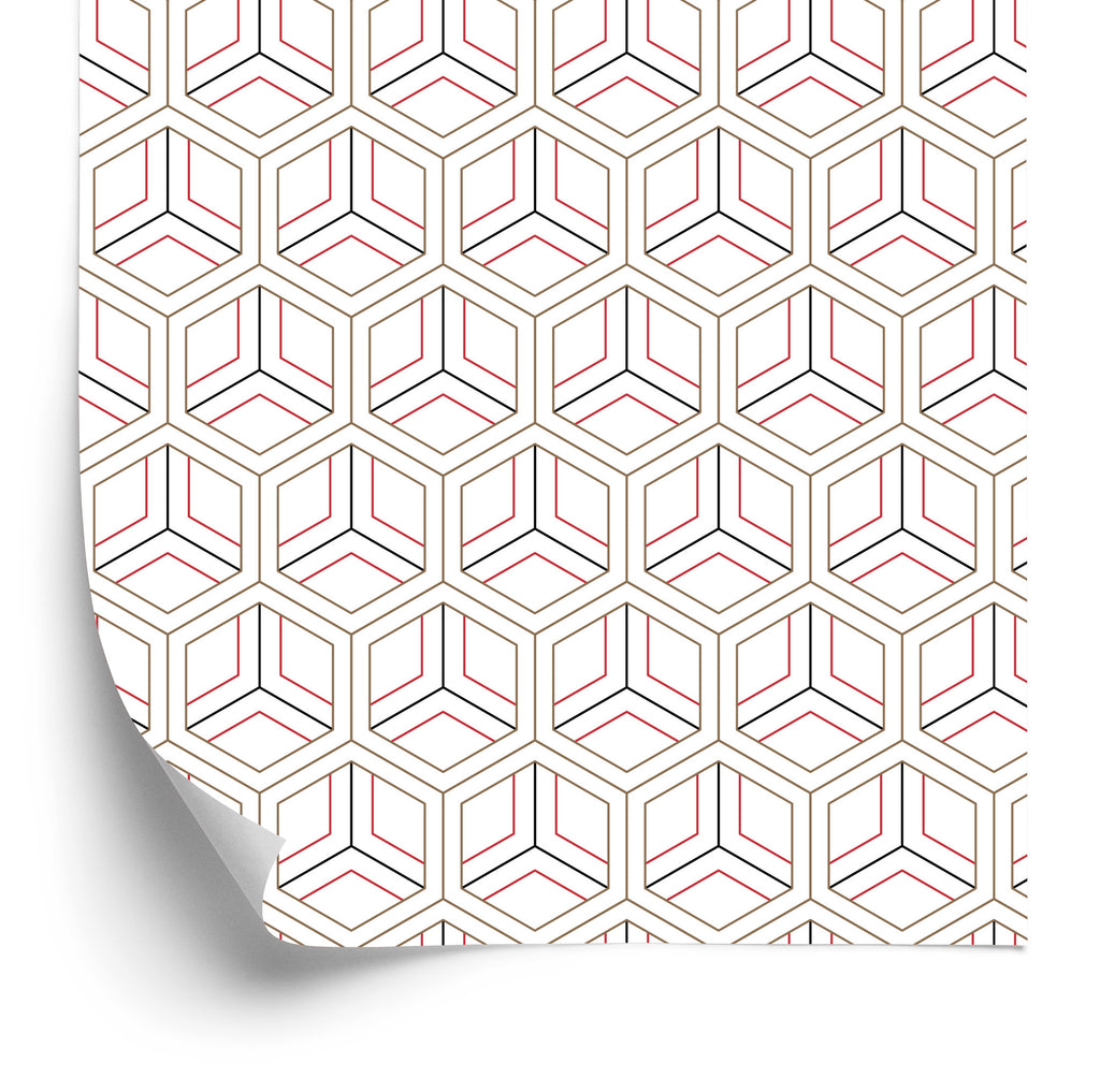 Tapeta Nowoczesny Geometryczny Ornament - Efekt 3D