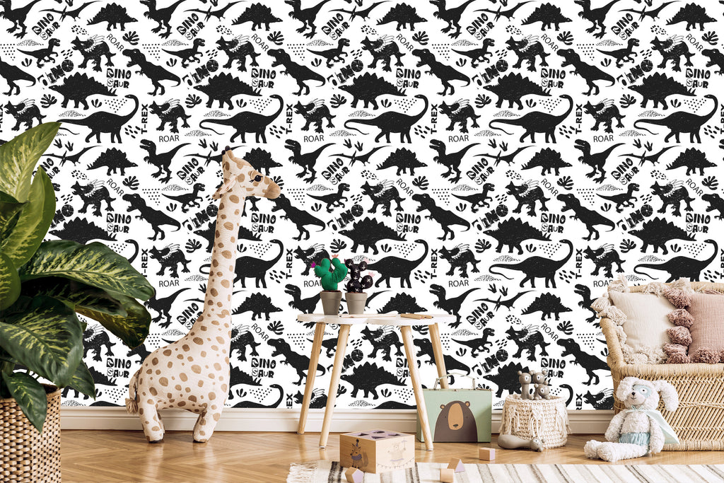 Tapeta Dinozaury Liście, Do Pokoju Dziecka
