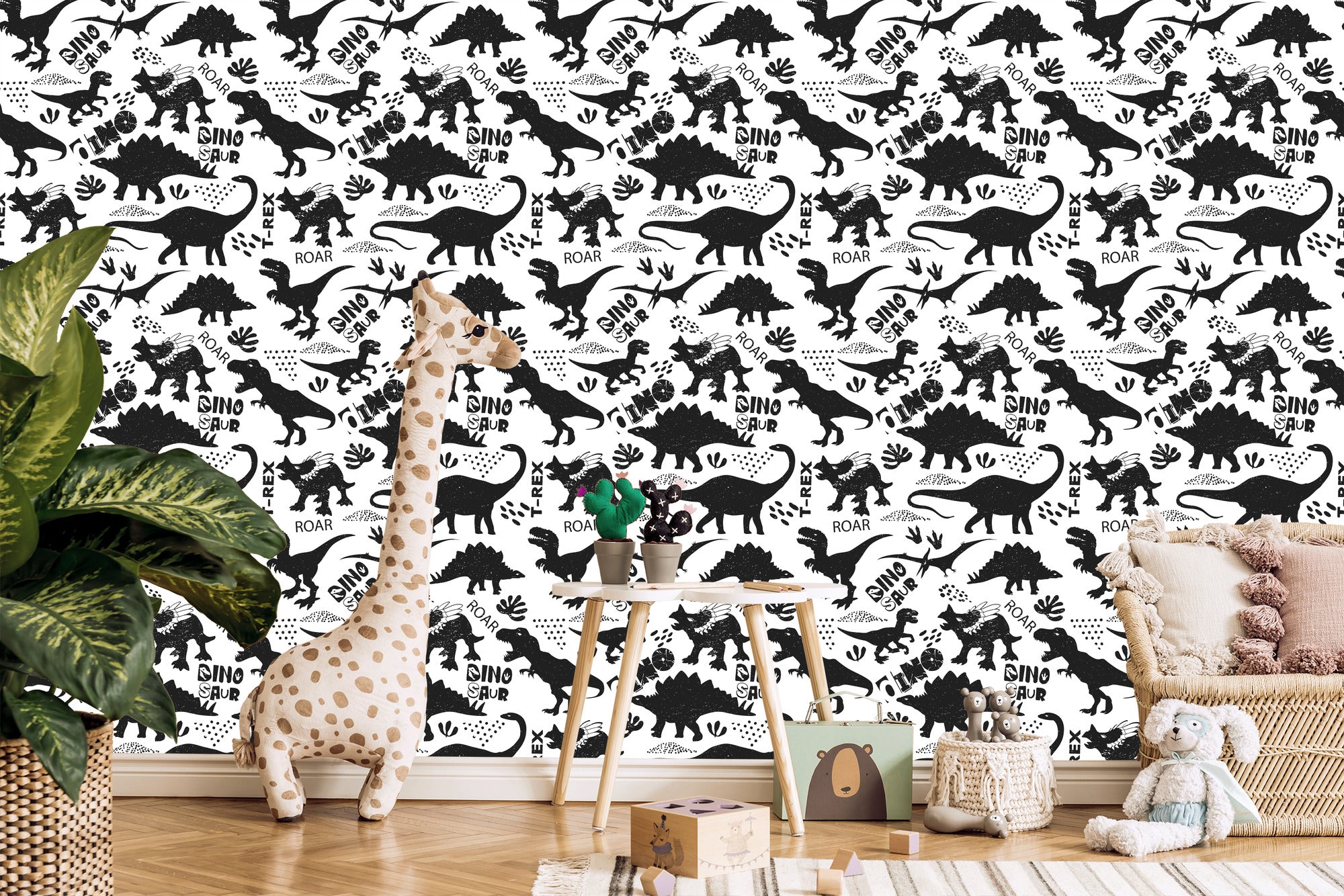 Tapeta Dinozaury Liście, Do Pokoju Dziecka