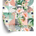 Tapeta Modernistyczny Kwiatowy Patchwork