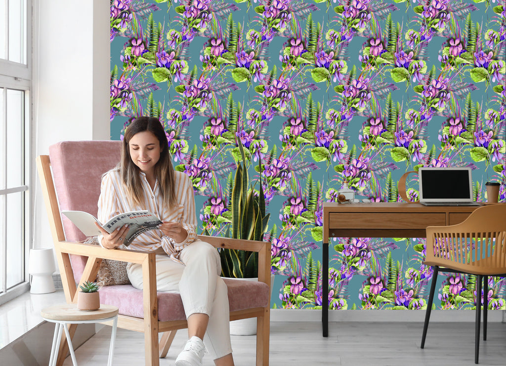 Tapeta Kwiaty Polne, Liście