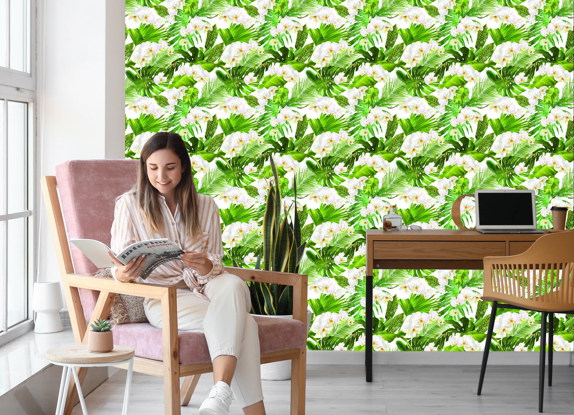 Tapeta Kwiaty Storczyki Natura Zieleń Do Salonu