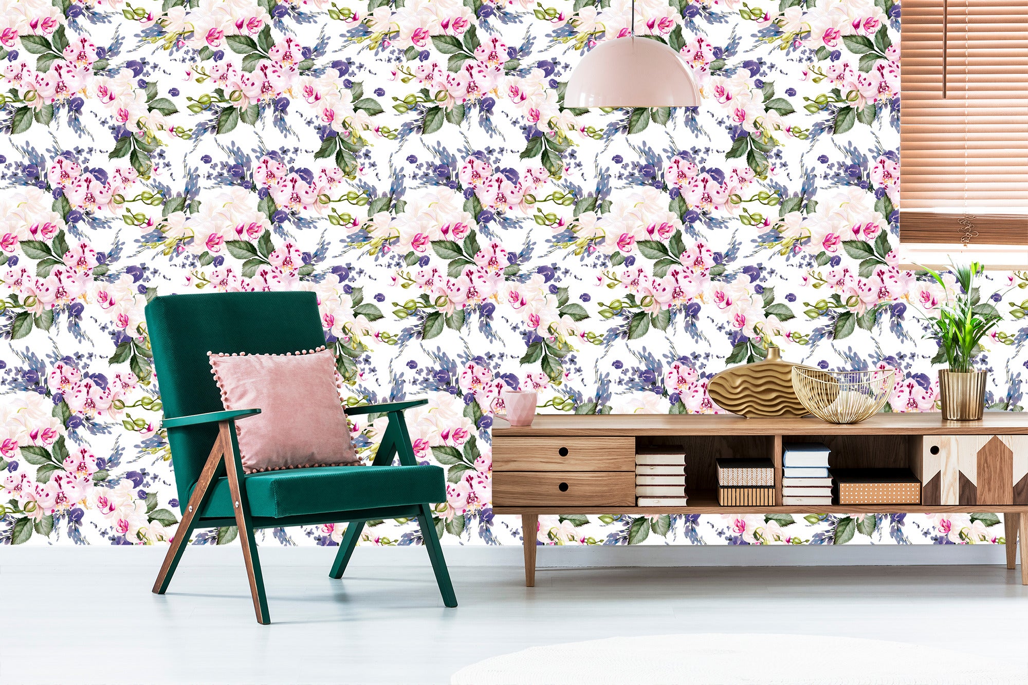Tapeta Do Salonu Zieleń Kwiaty Storczyki Orchidea