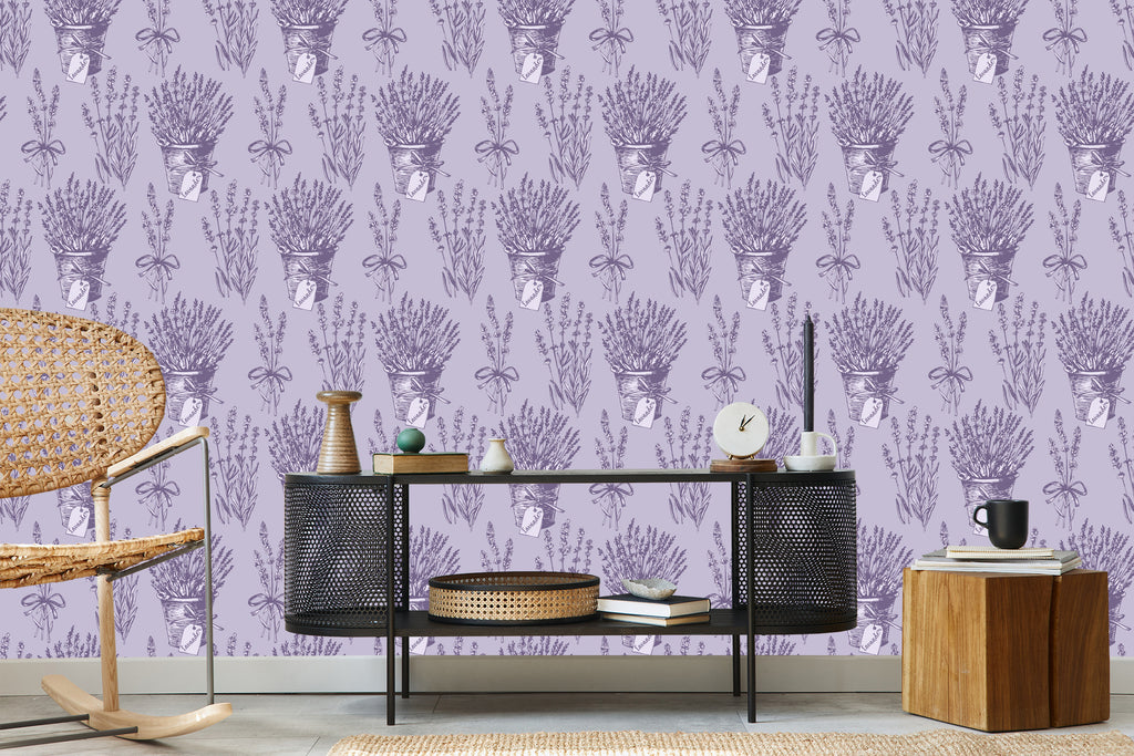 Tapeta Lawenda W Stylu Retro