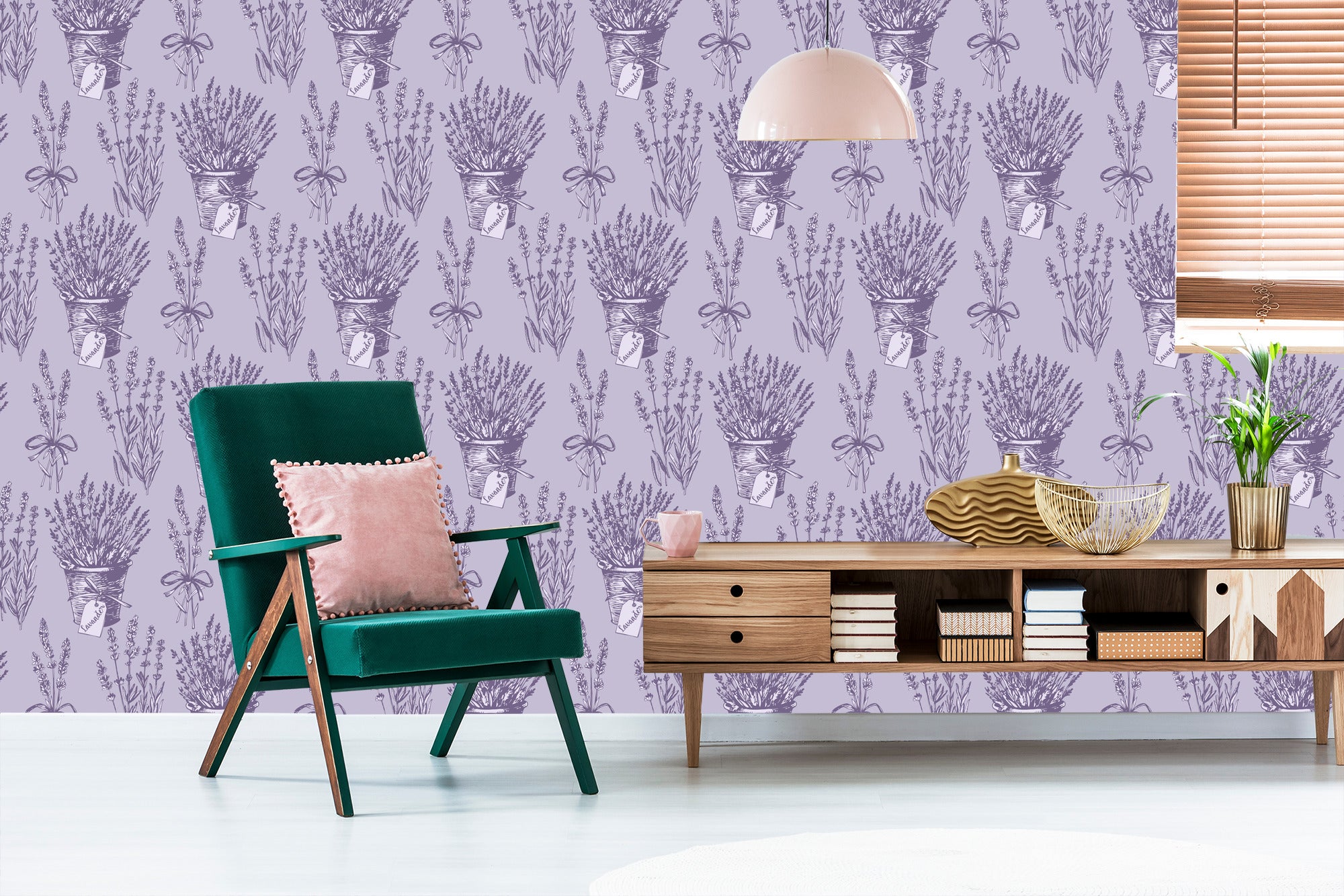 Tapeta Lawenda W Stylu Retro