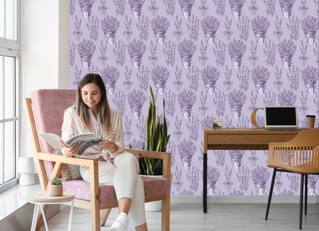 Tapeta Lawenda W Stylu Retro