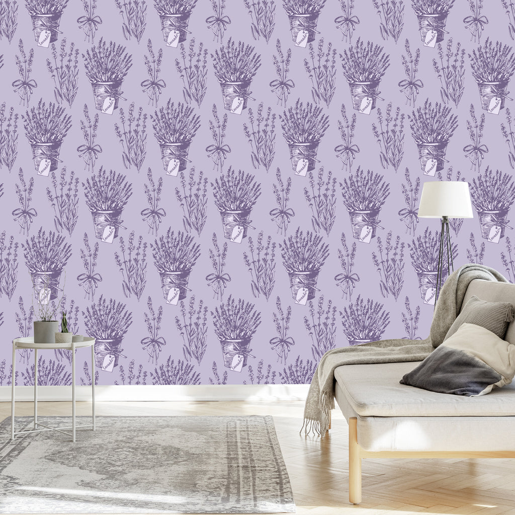 Tapeta Lawenda W Stylu Retro