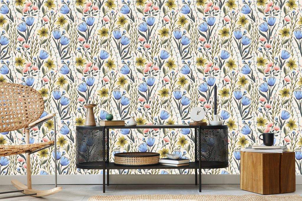 Tapeta Kwiaty Polne W Stylu Vintage
