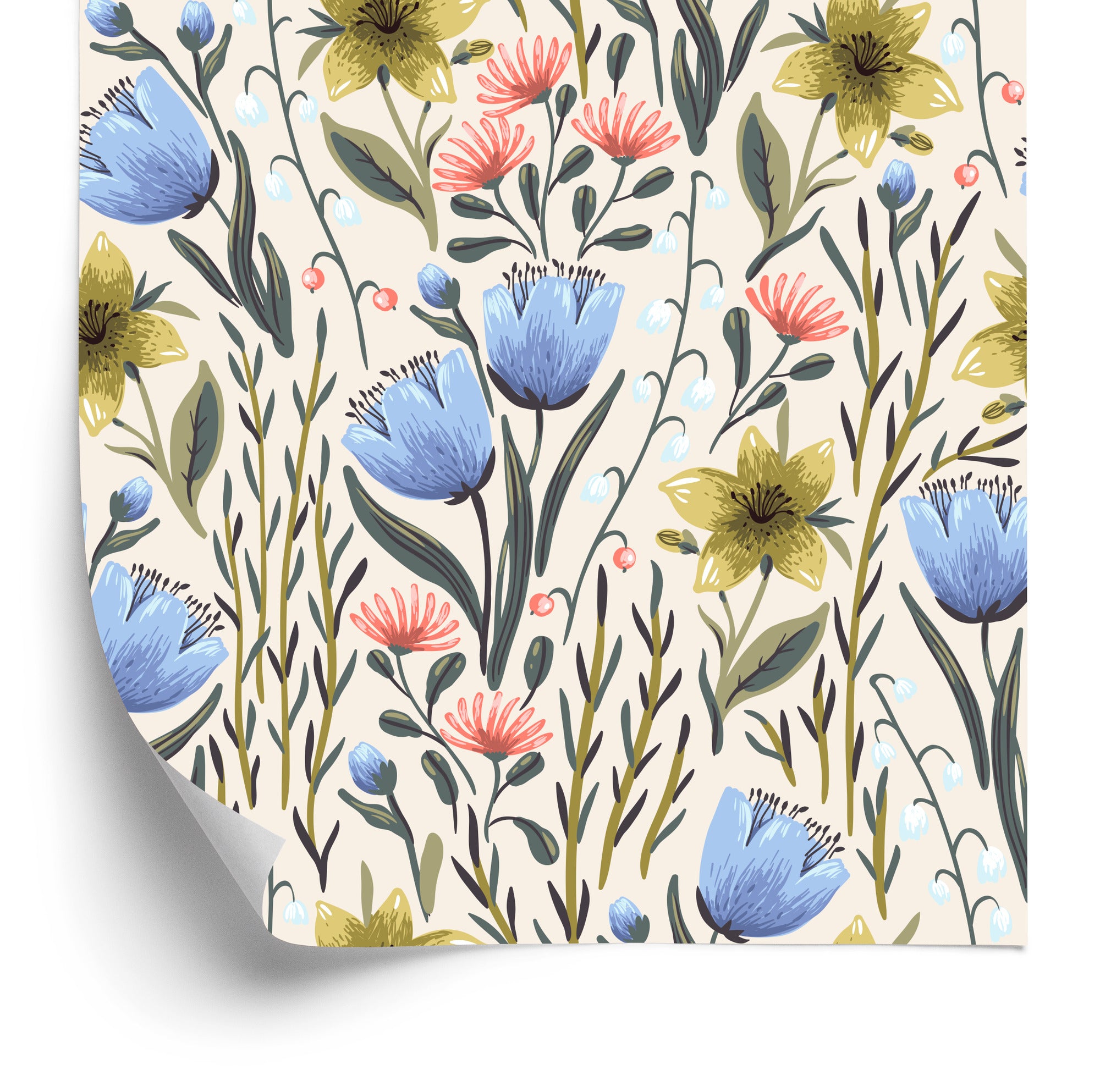 Tapeta Kwiaty Polne W Stylu Vintage
