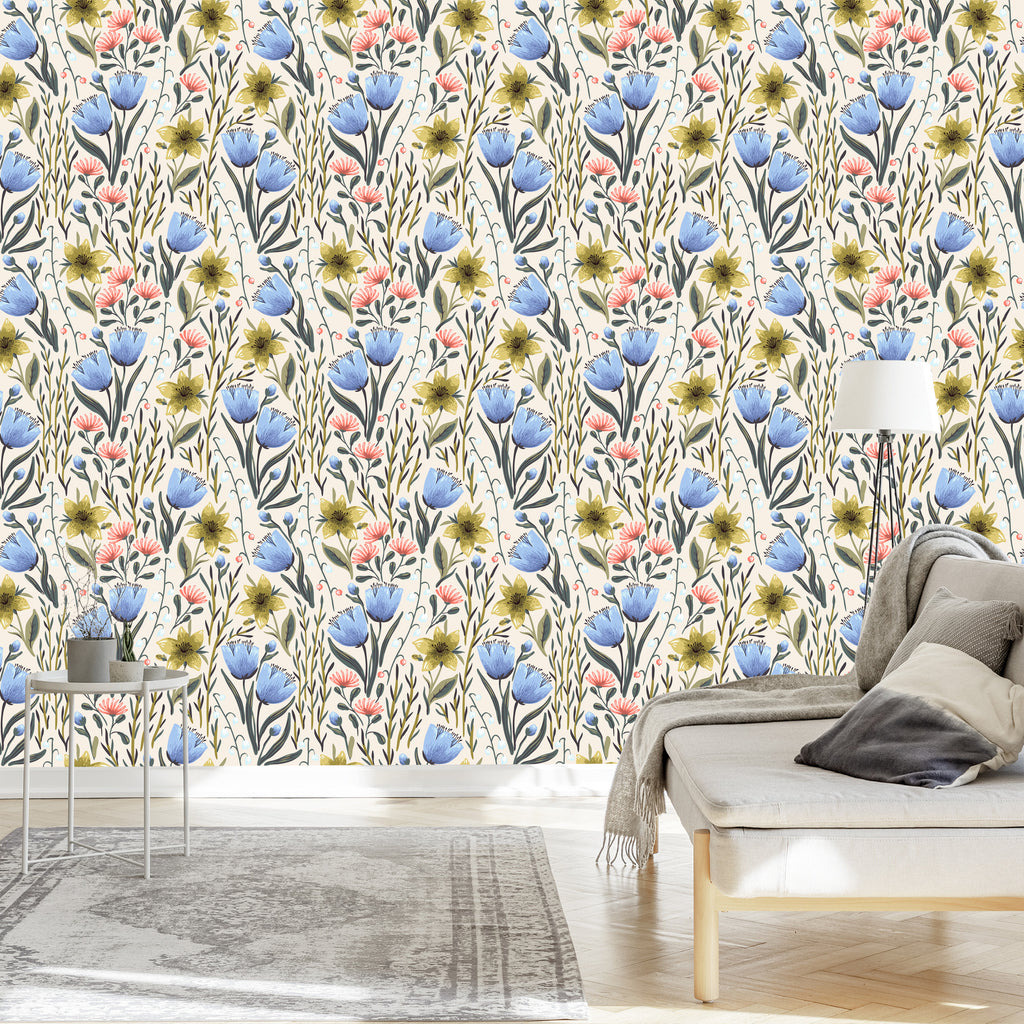 Tapeta Kwiaty Polne W Stylu Vintage