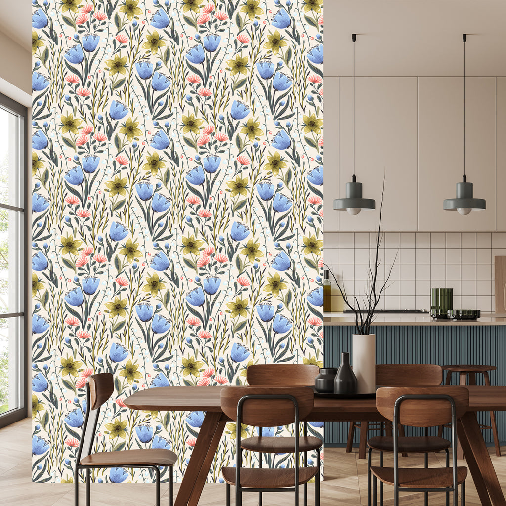 Tapeta Kwiaty Polne W Stylu Vintage