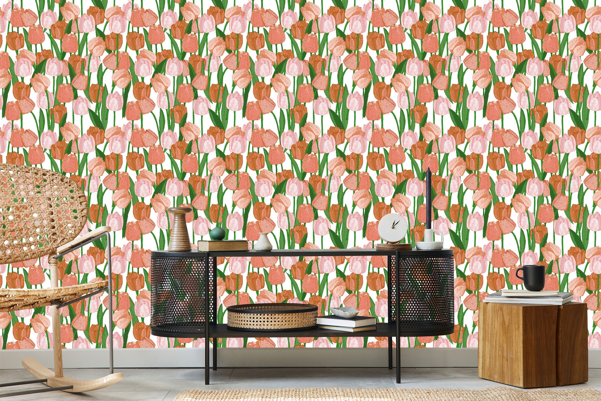 Tapeta Wiosenne Tulipany W Stylu Vintage