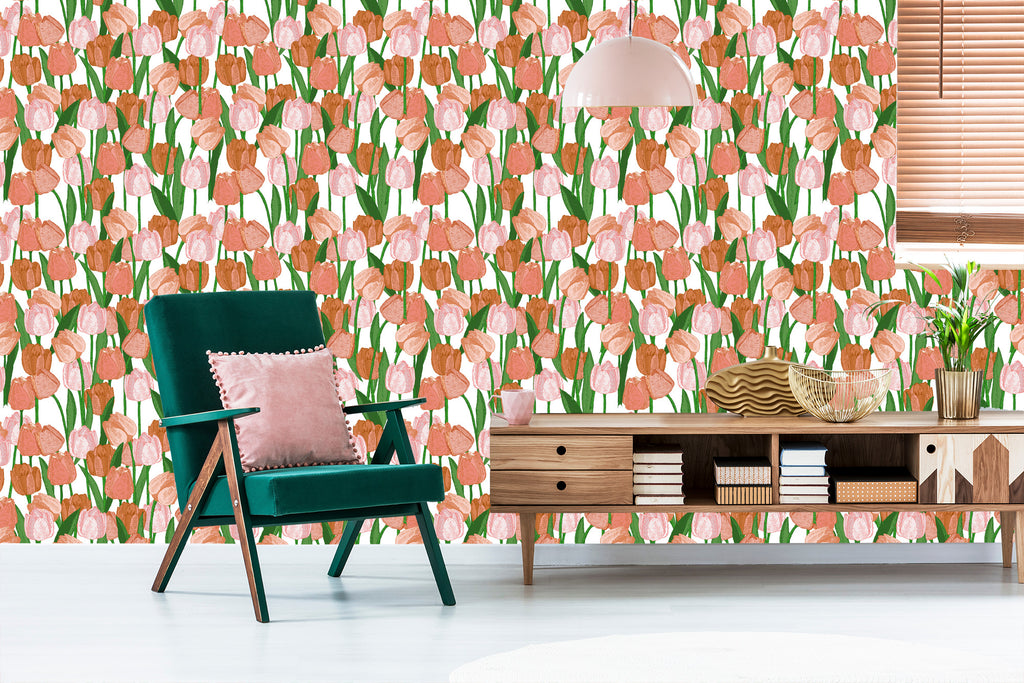 Tapeta Wiosenne Tulipany W Stylu Vintage