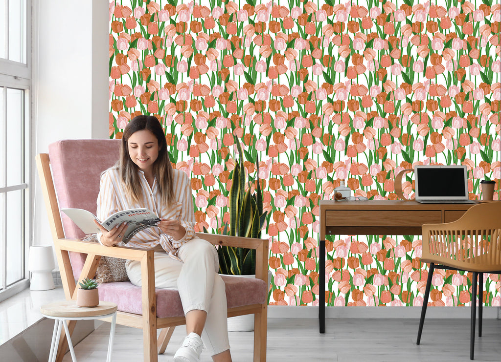 Tapeta Wiosenne Tulipany W Stylu Vintage