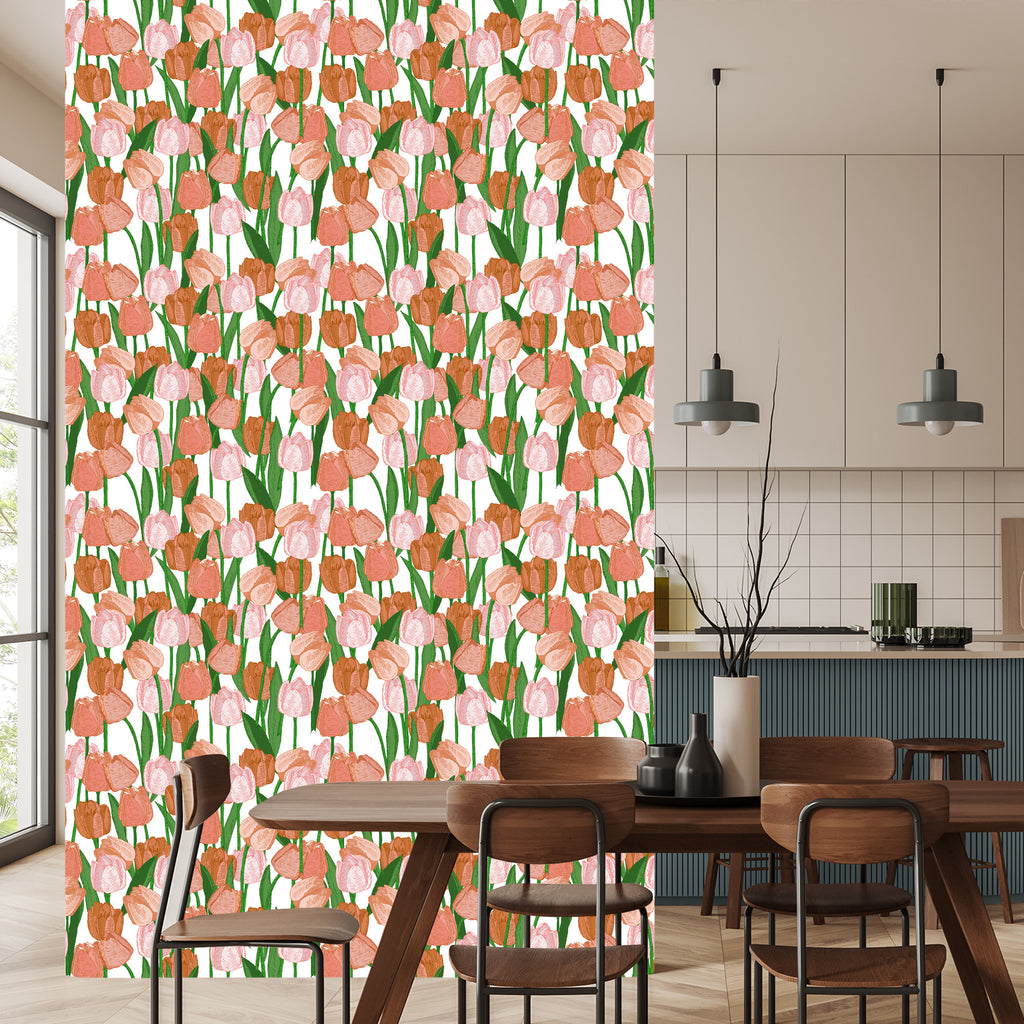 Tapeta Wiosenne Tulipany W Stylu Vintage