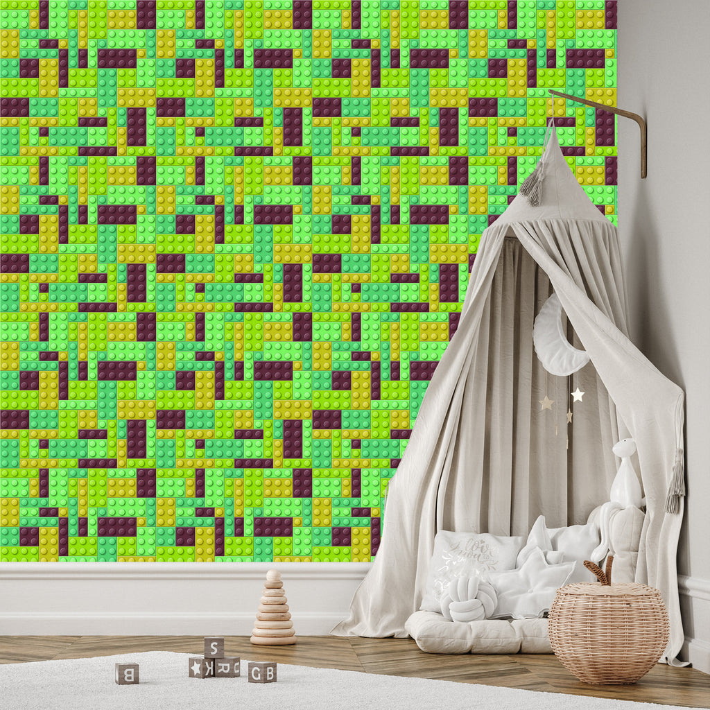Tapeta Do Pokoju Chłopca Kolorowe Klocki Ozdoba 3D