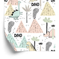 Tapeta Dla Chłopca, Dinozaury, Pastelowe Wulkany