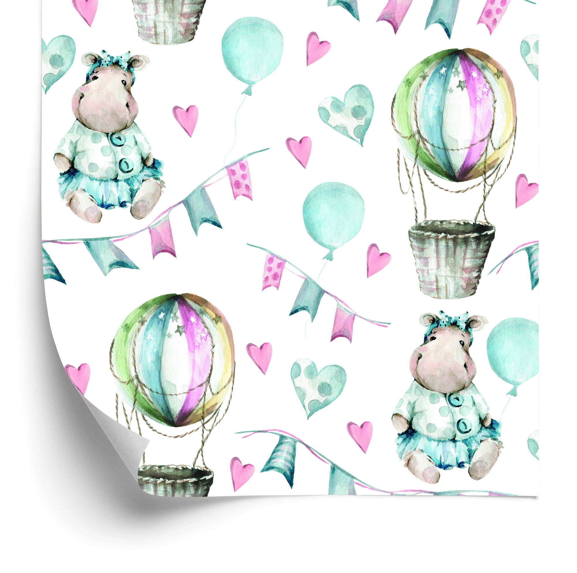 Tapeta Hipopotamy Przy Balonach