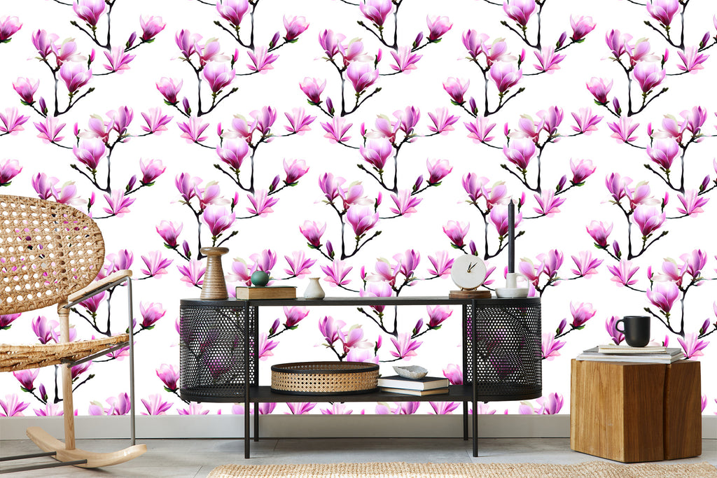 Tapeta Różowe Kwiaty Magnolii