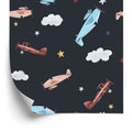 Tapeta Retro Samoloty Malowane Akwarelą