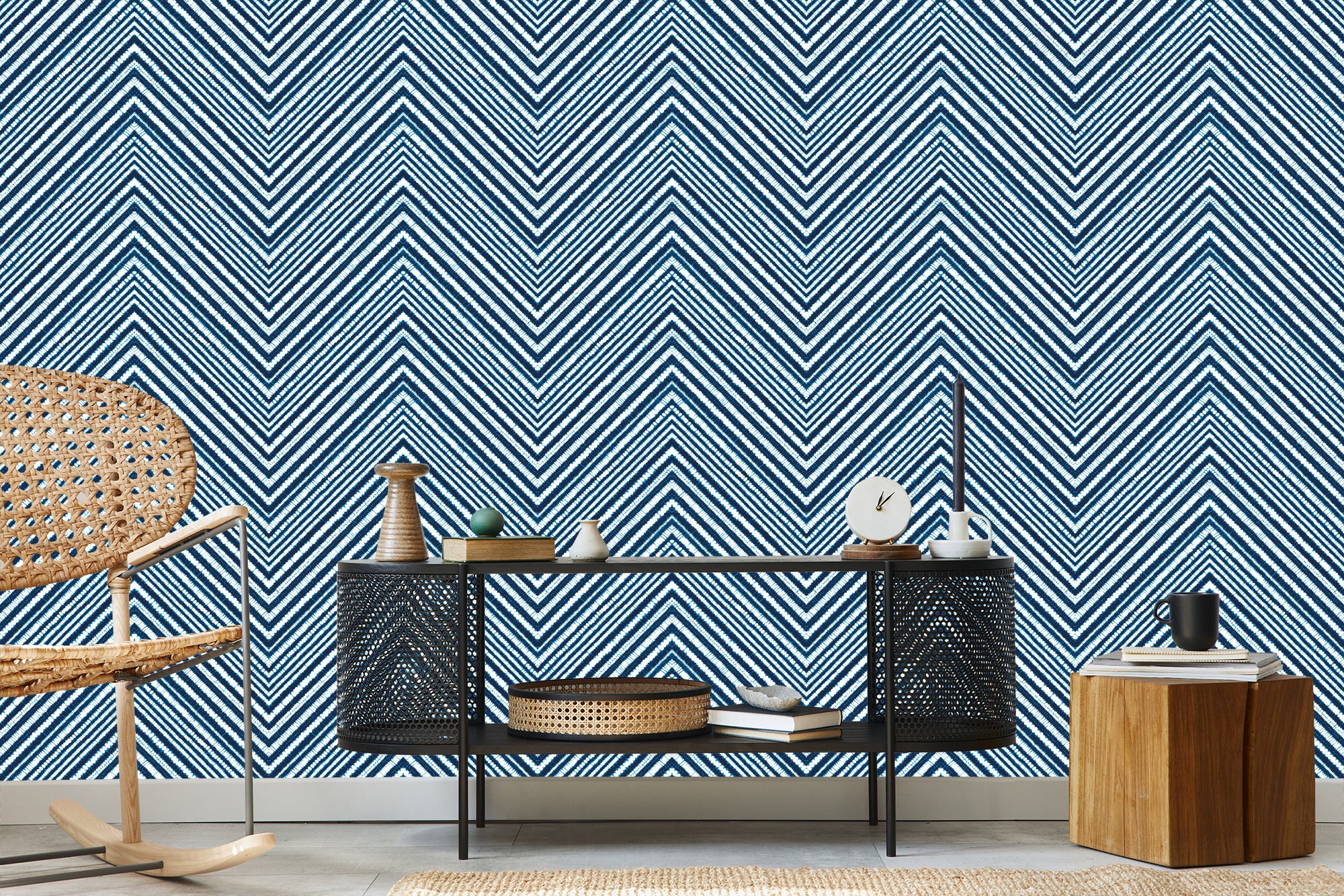 Tapeta Geometryczna - Retro Zygzaki