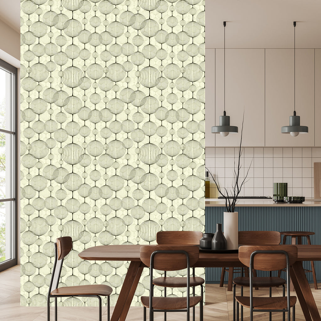 Tapeta Retro - Abstrakcyjne Czarne Wzory