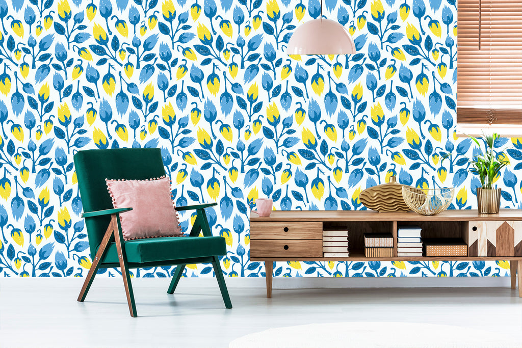 Tapeta Modne Kwiaty W Stylu Retro