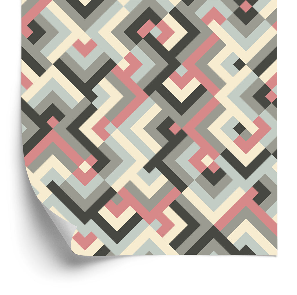 Tapeta Geometryczne Wzory W Stylu Retro