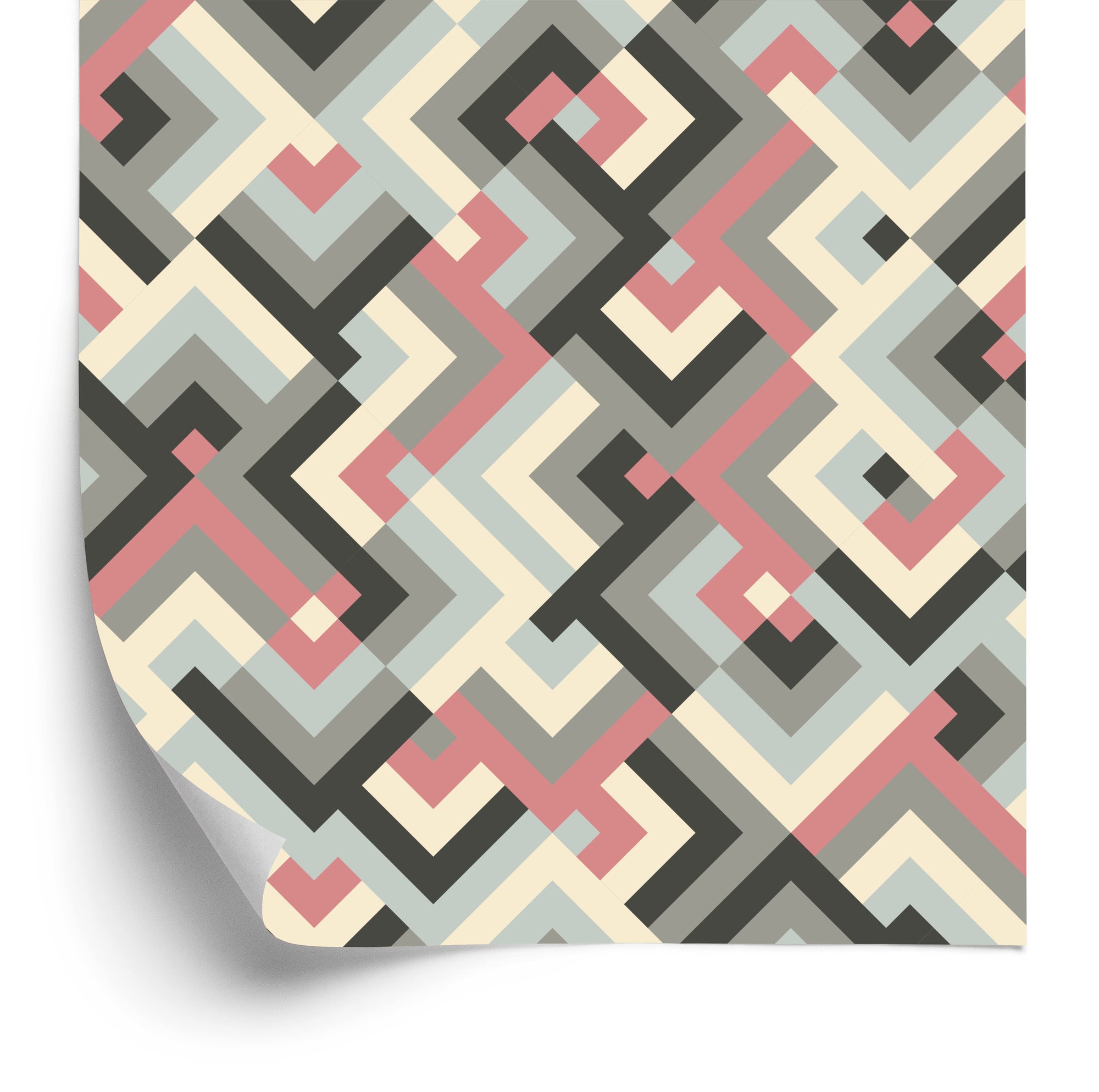 Tapeta Geometryczne Wzory W Stylu Retro