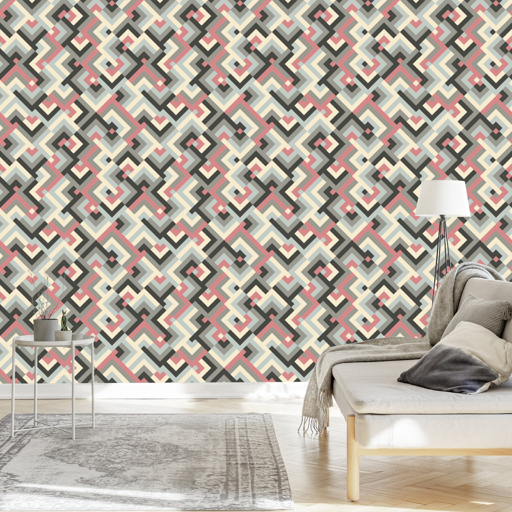 Tapeta Geometryczne Wzory W Stylu Retro