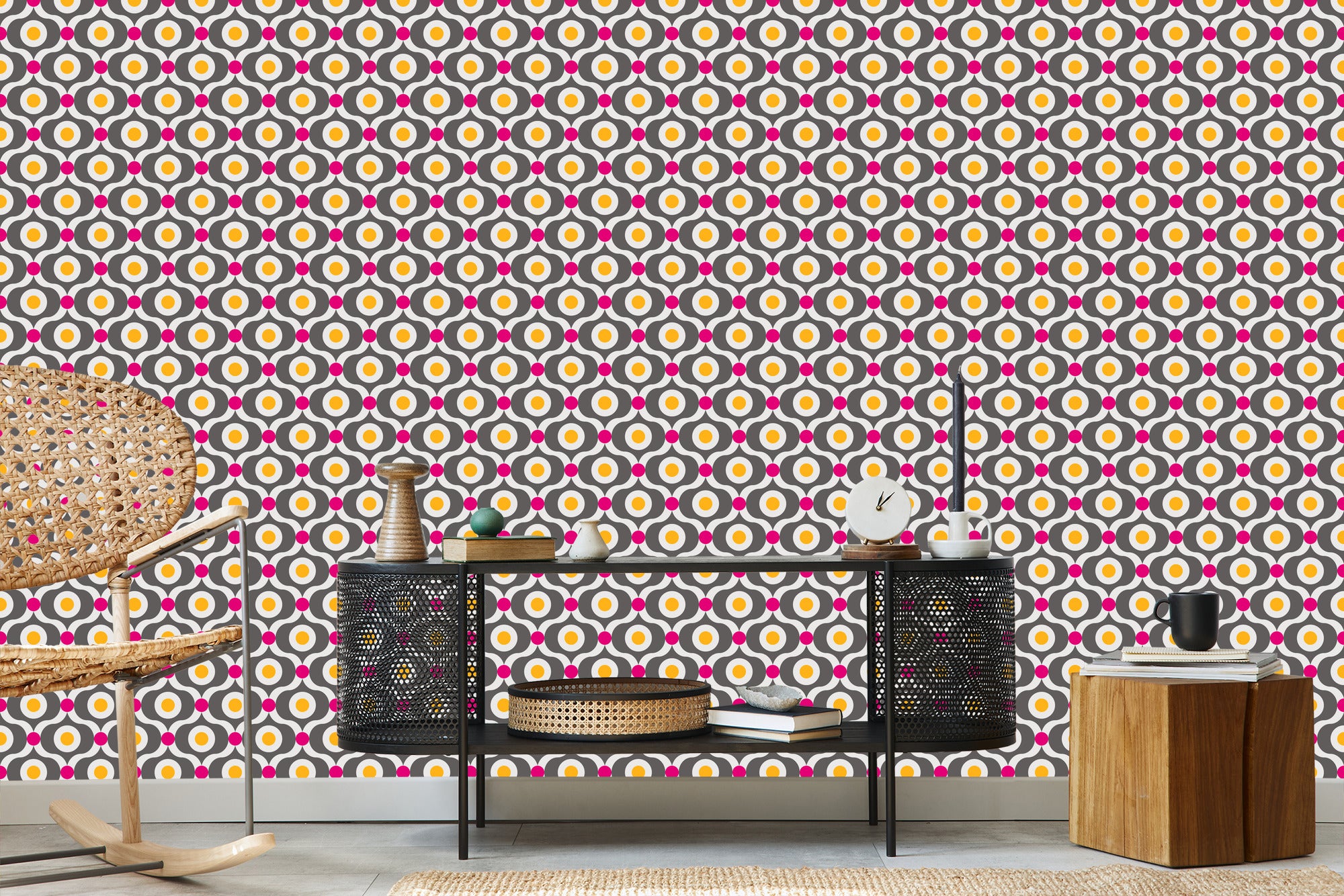 Tapeta Kolorowe Retro Wzory