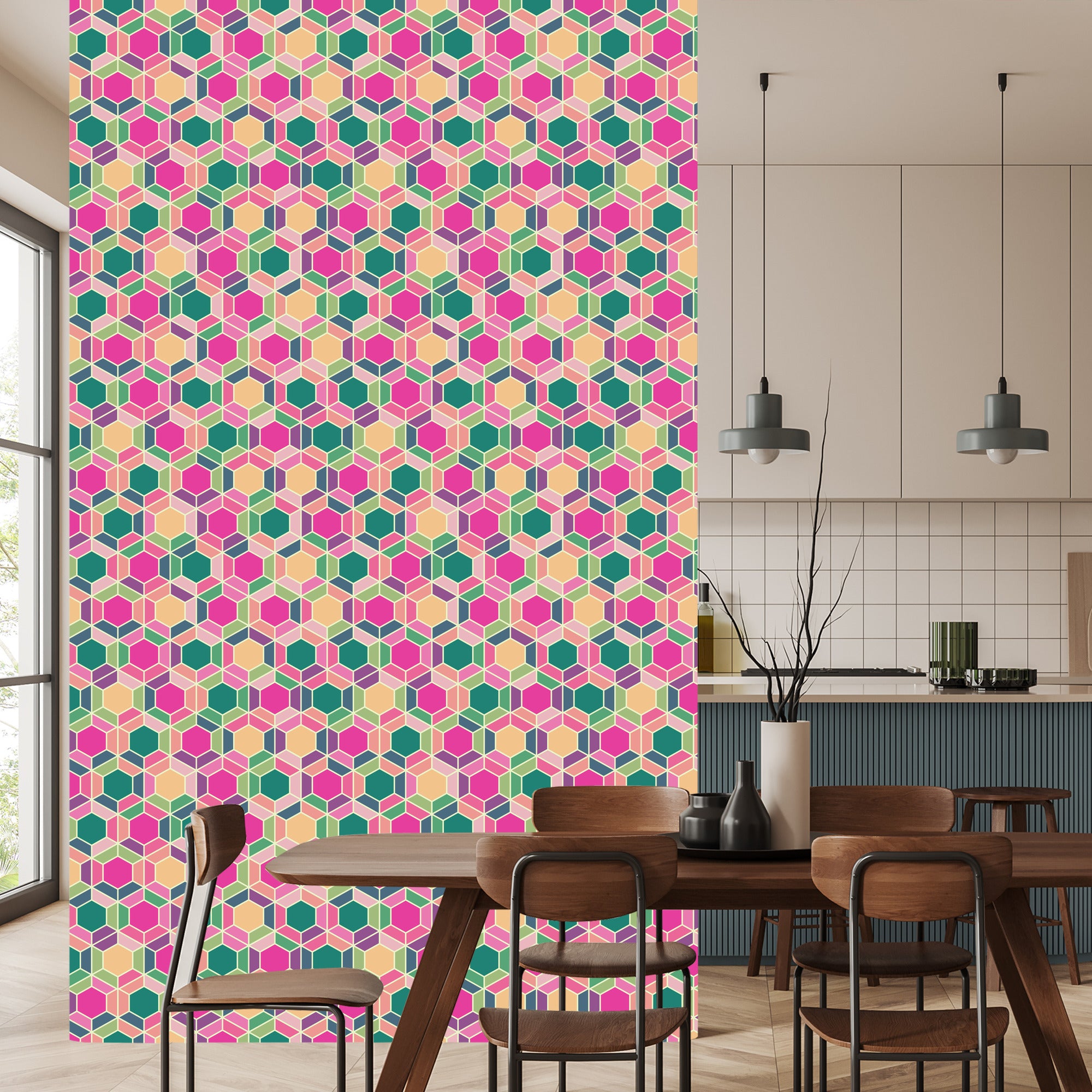 Tapeta Kolorowe Geometryczne Wzory Retro